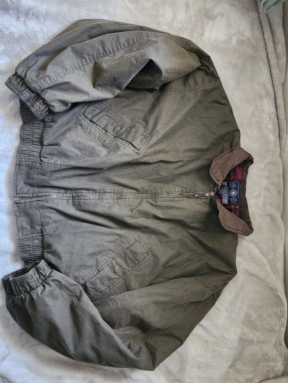 Vintage GAP Olive Green Bomber Jacket with Brown Cord Collar